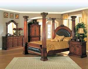 Monticello Canopy Bed 5 pc. King Bedroom Set New  