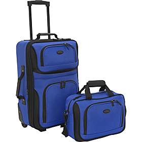 Rio 2 Piece Lightweight Carry On Luggage Set Royal Blue