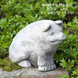  Campania Cast Stone Animal   Small Fry Pig   Natural 