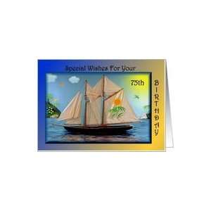  Birthday   75th / Sail Boat Card Toys & Games