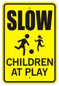    Children At Play Plastic Sign 14 x 9 Safety Novelty Caution Kids 