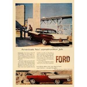  1957 Ad Ford Fairlane 500 Victoria Automobile Engine 