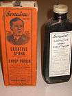 Antique VTG 1940s Genuine Laxative Senna Quack Medicine Bottle/box 