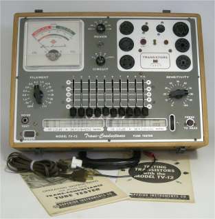   SUPERIOR INSTRUMENTS MODEL TV 12 TRANS CONDUCTANCE TUBE TESTER & BOOKS