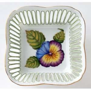  Anna Weatherley Flower Small Square Dish Green 5 X 5