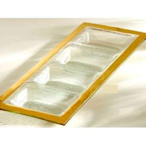  AnnieGlass Roman Antique Four Section Tray Gold