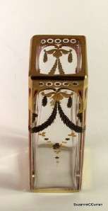 Jugendstil Art Nouveau Gilt Gold Encrusted Art Glass Vase  