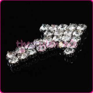 SHINY 40 X 6mm Loose Faceted Silver & clear Sew On Rhinestone Beads 