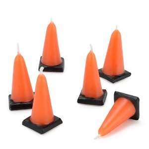  Construction Cone Molded Candles (6) Party Supplies Toys 