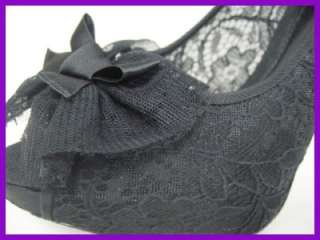 Auth Dolce&Gabbana Black Lace Platform Pump 39.5 $795  