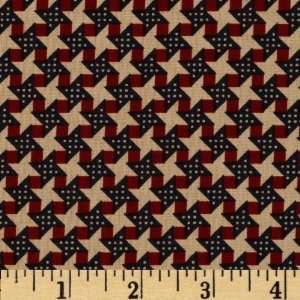  44 Wide The Betsy Ross Collection Pinwheels Red/Blue/Tan 