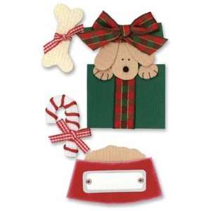  Christmas Paper Bliss Adhesive Embellishments   Puppy 