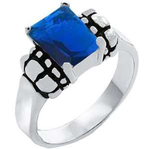 T20 Tqw11734ZPH David Yurman Inspired Emerald Cut Saphire Fashion Ring 