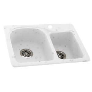   035 33 Inch by 22 Inch Double Bowl Kitchen Sink, Arctic Granite Finish