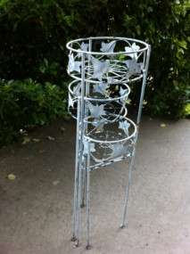 Vintage Shabby Metal Tole Plantstand Plant Stand Chic  