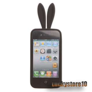 Lovely Bunny Rabbit Tail Soft SILICONE Case Skin Cover For iPhone4 4S 