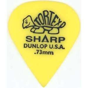  Dunlop Tortex Sharp Guitar Picks .73mm Yellow 72 Pack 