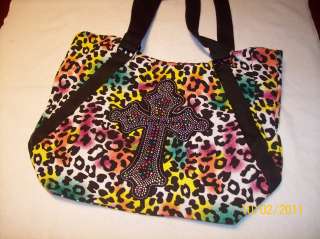   purse women bags RAINBOW LEOPARD with Cross carry shoulder NEW  