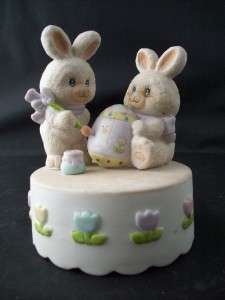 Enesco Here Comes Peter Cottontail Easter Egg Music Box  