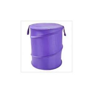   Solid Print Nylon Bongo Bag Clothes Hamper Purple