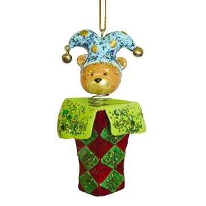   Dazzling Retro Bear Jack In The Box Christmas Ornament