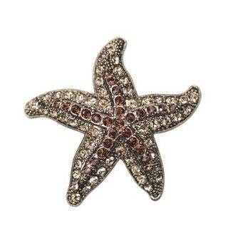 Annaleece Starfish Brooch Made with Swarovski Elements