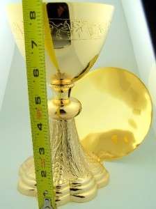   Chapel Gold Gild Priest Chalice & Paten Pastor Gift 8 Tall  