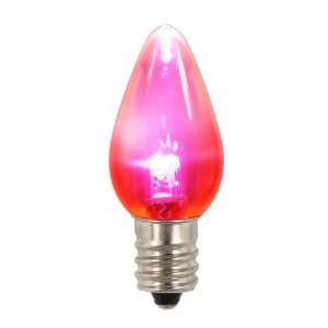 Club Pack of 25 Pink LED Transparent C7 Christmas Replacement Bulbs