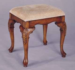 Powell Cherry Jamestown Landing Vanity Bench Seat Wood Stool Furniture 