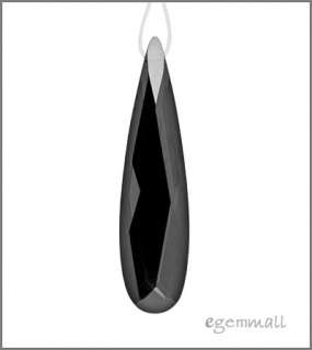 Cubic Zirconia Flat Briolette Pendant 9x36 Black #64141  