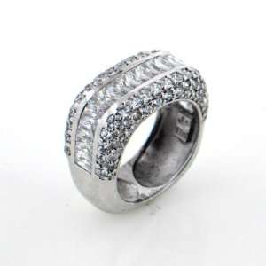    Sterling Silver Absolute Squared Off CZ Ring Size 7 Jewelry