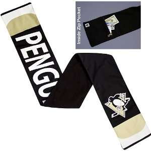  Pittsburgh Penguins Black Jersey Scarf with Zip Pocket 