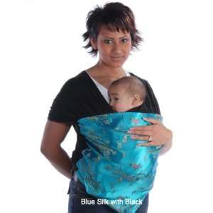  Moby D Baby Carrier Blue Silk w/Black Baby