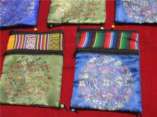   Lot of 5 TIBETAN Mandala silk p.p. size purse bag NEPAL 