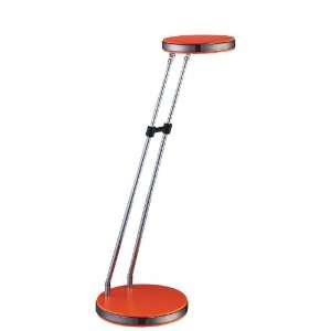  LED Desk Lamp with Telescopic Metal Arms in Orange Finish 