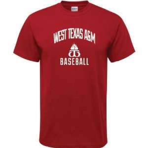  West Texas A&M Buffaloes Cardinal Red Baseball Arch T 