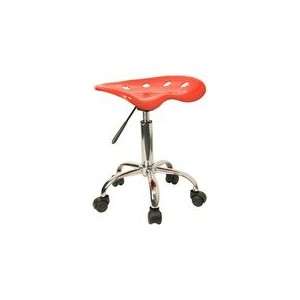 Vibrant Red Tractor Seat and Chrome Stool