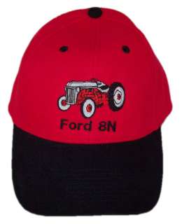 Ford 8N Tractor Embroidered Red & Black Hat   Cap Gift  