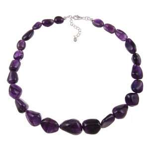  Sterling Silver Handmade Amethyst Bead Necklace Jewelry