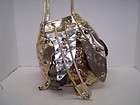   Metallic Gold Bronze Silver Rhinestone Studded Drawstring Jester Bag