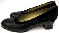 Joan and David Made in Italy Womens Navy Blue Leather Heels Shoes Sz 