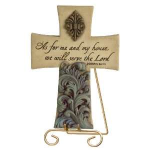  Grasslands Road Words of Life Cross with Gold Metal Stand 