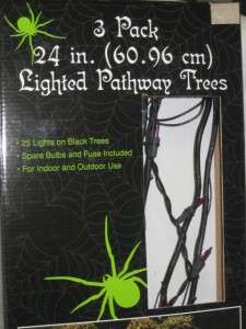    24 Lighted Patway Trees 25 Lights On Black Trees Indoor/Outdoor Use