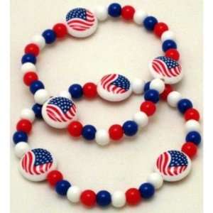  Patriotic Flag Bead Bracelet Case Pack 12 