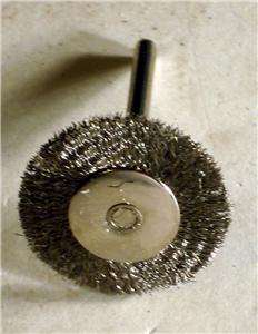 Radial Wire Brush Miniature wire wheel 1 X 1/8 arbor  