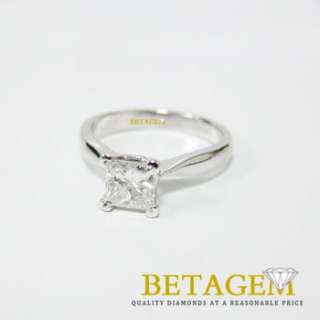 00 CT Princess Cut Diamond Engagement Ring 14k White Gold  