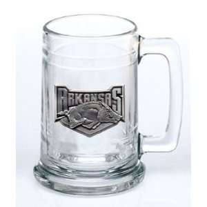Arkansas Razorbacks Glass Stein (Beverage Mug) 15 oz   NCAA College 
