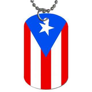 Puerto Rico Flag 2 Sided Dog Tag Necklace Puerto Rican  