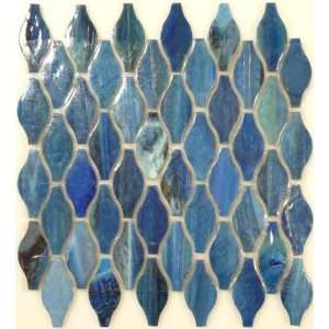   Shapes Blue 1 3/8 x 3 Glossy Glass Tile   14730