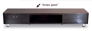 BROWN GLASS TOP Modern UNIT Entertainment TV STAND LOOK  
